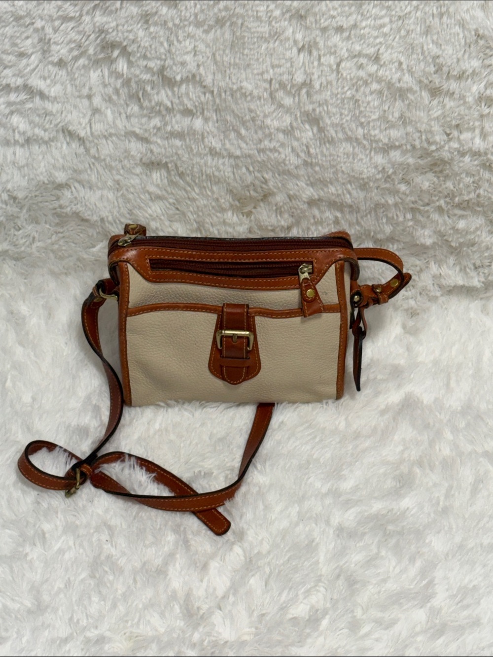 Liz Claiborne Beige and Brown Crossbody Bag